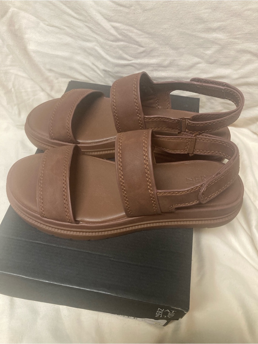 Naturalizer Brown Dual-Strap Comfort Sandals